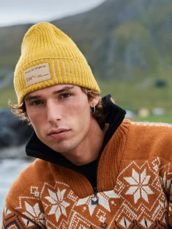 Dale of Norway Alvoy Hat - Norwegian Wool Mustard Offwhite Flash Sale