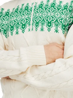 Dale of Norway Aspoy Men's Lightweight Wool Sweater Offwhite Brightgreen Purple Discount