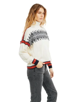 Dale of Norway Aspoy Women's Lightweight Wool Sweater Offwhite Raspberry Navy Cheap