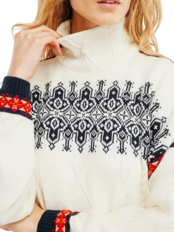 Dale of Norway Aspoy Women's Lightweight Wool Sweater Offwhite Raspberry Navy Cheap