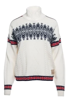 Dale of Norway Aspoy Women's Lightweight Wool Sweater Offwhite Raspberry Navy Cheap