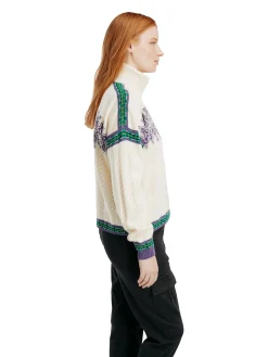 Dale of Norway Aspoy Women's Lightweight Wool Sweater Offwhite Darkpurple Navy Fashion
