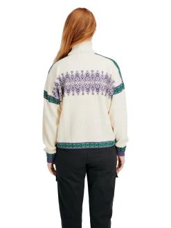 Dale of Norway Aspoy Women's Lightweight Wool Sweater Offwhite Darkpurple Navy Fashion