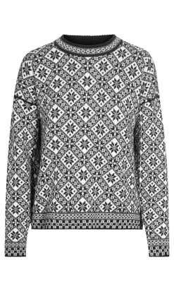 Dale of Norway Bjoroy Women's Sweater - Norwegian Wool Black Offwhite Raspberry Sale
