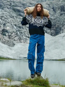 Dale of Norway Blomdalen Women's Sweater Blue Offwhite Black Online