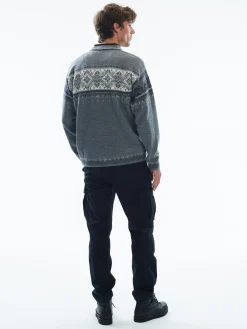Dale of Norway Blyfjell Men's Knit Sweater Smoke Drkcharc Offwhite Lgtcha Sale