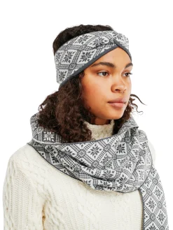 Dale of Norway Christiania Headband - Merino Wool Grey Offwhite Cheap