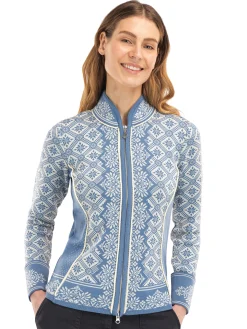 Dale of Norway Christiania Women's Jacket - Merino Wool Blueshadow Offwhite Shop