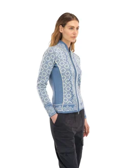 Dale of Norway Christiania Women's Jacket - Merino Wool Blueshadow Offwhite Shop