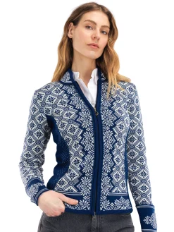 Dale of Norway Christiania Women's Jacket - Merino Wool Atlantic Mel Off-White Discount