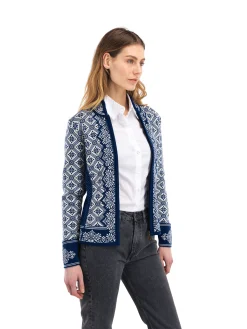 Dale of Norway Christiania Women's Jacket - Merino Wool Atlantic Mel Off-White Discount