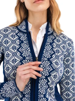 Dale of Norway Christiania Women's Jacket - Merino Wool Atlantic Mel Off-White Discount