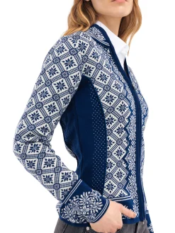 Dale of Norway Christiania Women's Jacket - Merino Wool Atlantic Mel Off-White Discount