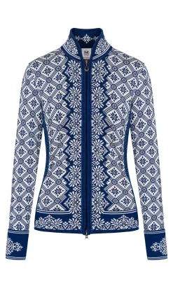 Dale of Norway Christiania Women's Jacket - Merino Wool Atlantic Mel Off-White Discount