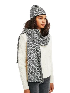 Dale of Norway Christiania Women's Scarf - Merino Wool Black Off White Shop