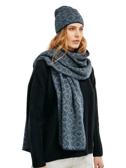 Dale of Norway Christiania Women's Scarf - Merino Wool Blue Grey Fashion
