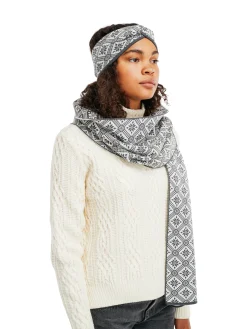Dale of Norway Christiania Women's Scarf - Merino Wool Grey Offwhite Outlet