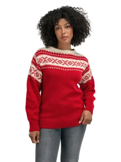 Dale of Norway Cortina 1956 Unisex Sweater - Norwegian Wool Raspberry Off-White Hot