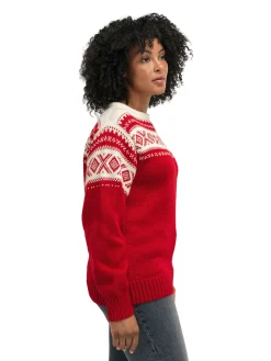 Dale of Norway Cortina 1956 Unisex Sweater - Norwegian Wool Raspberry Off-White Hot
