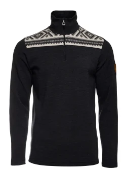 Dale of Norway Cortina Basic Men's Sweater - Superfine Merino Dark Charcoal Offwhite Store