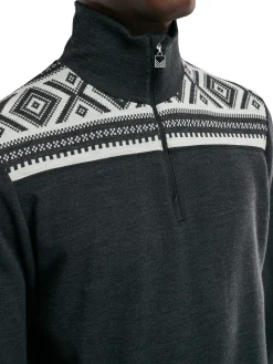 Dale of Norway Cortina Basic Men's Sweater - Superfine Merino Dark Charcoal Offwhite Store
