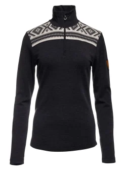 Dale of Norway Cortina Basic Women's Sweater - Superfine Merino Dark Charcoal Offwhite Flash Sale