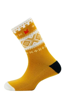 Dale of Norway Cortina Wool Socks Mustard Offwhite Darkcharcoal Fashion