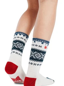 Dale of Norway Cortina Wool Socks Offwhite Navy Raspberry Flash Sale