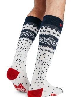 Dale of Norway Cortina Wool Socks High Offwhite Navy Raspberry New