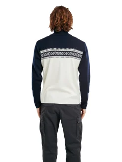Dale of Norway Dalestolen Men's Merino Wool Sweater Offwhite Navy Best Sale
