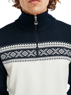 Dale of Norway Dalestolen Men's Merino Wool Sweater Offwhite Navy Best Sale