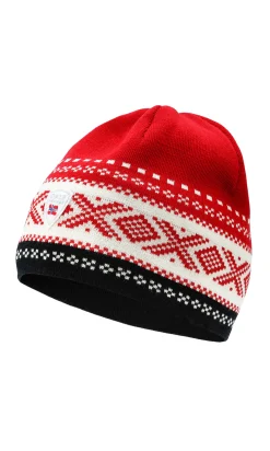 Dale of Norway Dystingen Unisex Merino Wool Hat Raspberry Offwhite Black Best