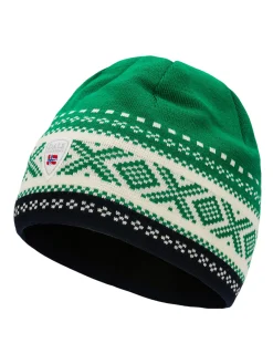 Dale of Norway Dystingen Unisex Merino Wool Hat Brightgreen Offwhite Navy Store