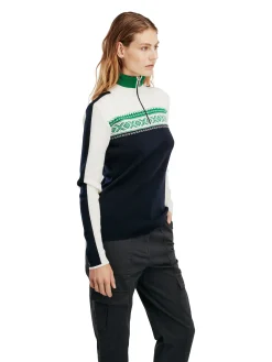 Dale of Norway Dystingen Women's Merino Wool Sweater Navy Brightgreen Online