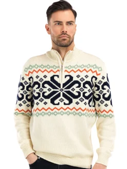 Dale of Norway Falkeberg Men's Sweater Offwhite Black Green Orange Shop