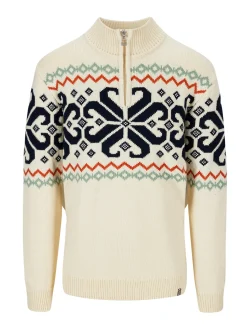 Dale of Norway Falkeberg Men's Sweater Offwhite Black Green Orange Shop
