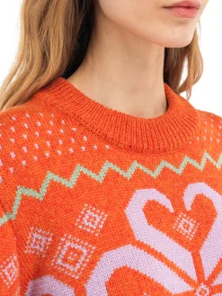 Dale of Norway Falkeberg Women's Sweater Orangemel Lavender Green Offwh New