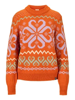 Dale of Norway Falkeberg Women's Sweater Orangemel Lavender Green Offwh New