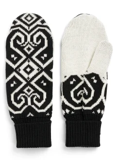 Dale of Norway Falun Unisex Merino Wool Mittens Black Offwhite Sale