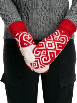 Dale of Norway Falun Unisex Merino Wool Mittens Raspberry Offwhite New