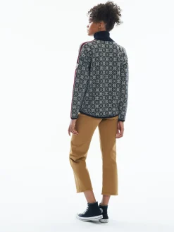 Dale of Norway Firda Women's Sweater - Merino Wool Black Off White Sale