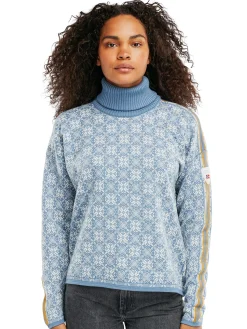 Dale of Norway Firda Women's Sweater - Merino Wool Blue Shadow Off White Fashion