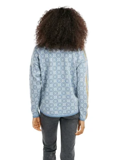Dale of Norway Firda Women's Sweater - Merino Wool Blue Shadow Off White Fashion
