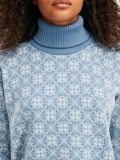 Dale of Norway Firda Women's Sweater - Merino Wool Blue Shadow Off White Fashion