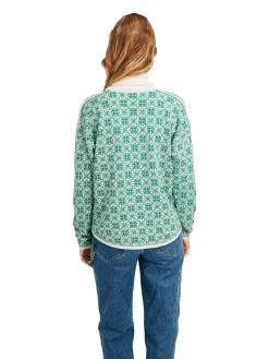 Dale of Norway Firda Women's Sweater - Merino Wool Brightgreen Offwhite Best Sale