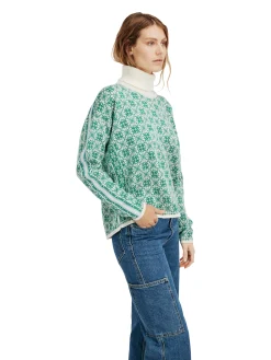 Dale of Norway Firda Women's Sweater - Merino Wool Brightgreen Offwhite Best Sale