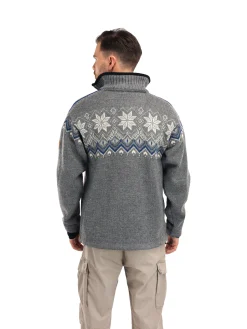 Dale of Norway Fongen Weatherproof Men's Sweater - Norwegian Wool Smoke Offwhite Indigo Charcoal Cheap