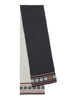 Dale of Norway Garmisch Scarf - Merino Wool Navy Red Offwhite Outlet