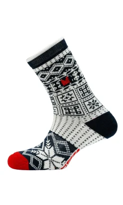 Dale of Norway History Wool Socks Navy Offwhite Raspberry Hot