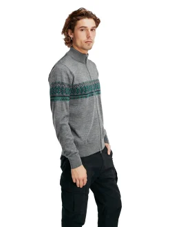 Dale of Norway Hovden Men's Jacket - Merino Wool Smoke Brightgreen Fashion